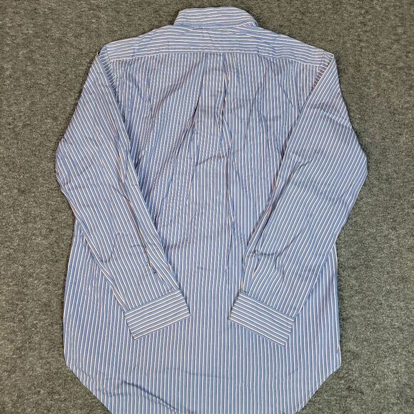Vtg 90's Polo Ralph Lauren Mens Button Down Shirt Classi Fit Size M Blue Striped - Picture 2 of 9
